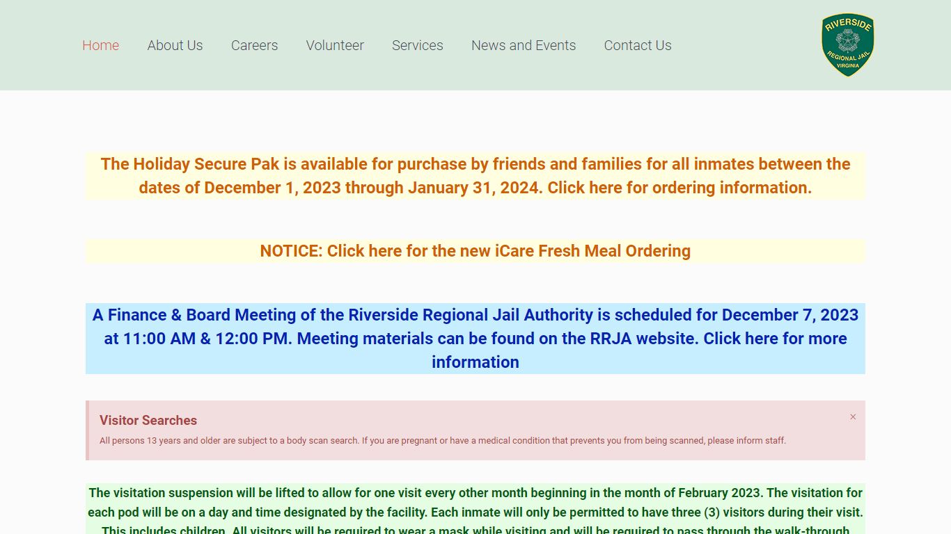 Home · Riverside Regional Jail